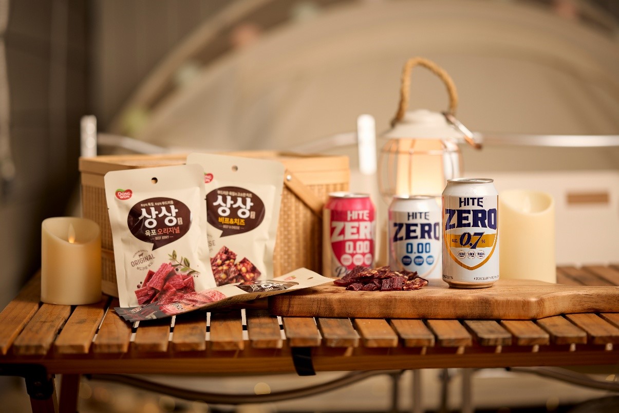 하이트진로음료, 동원F&B 상상육포와  콜라보 기획전 진행…캠핑 필승 조합 제안